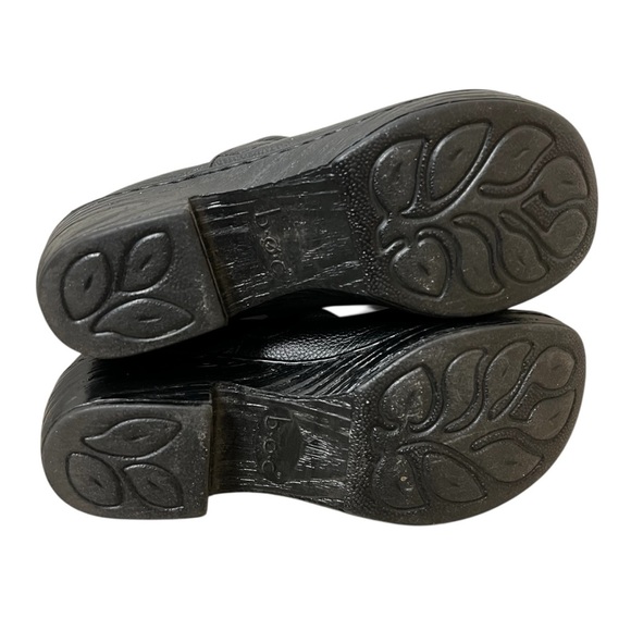 BOC Born Of Concept 8 Black Leather Slip On Comfort Chunky Platform Clog Shoes - Picture 7 of 7